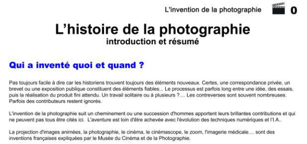 L'Histoire de l'invention de la photo